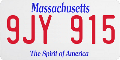 MA license plate 9JY915