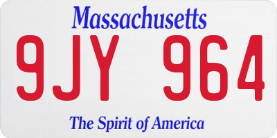 MA license plate 9JY964