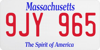 MA license plate 9JY965