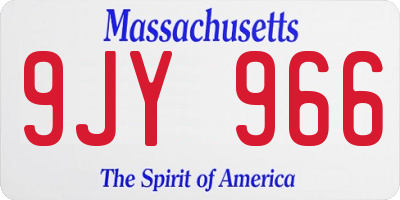 MA license plate 9JY966