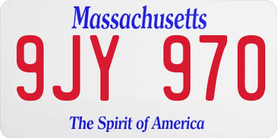 MA license plate 9JY970