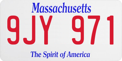 MA license plate 9JY971