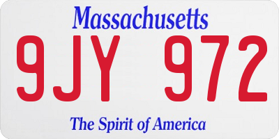 MA license plate 9JY972