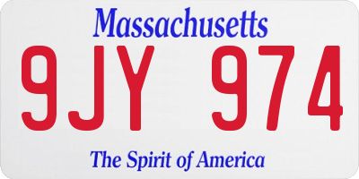 MA license plate 9JY974