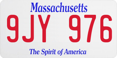 MA license plate 9JY976