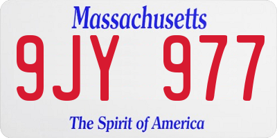 MA license plate 9JY977