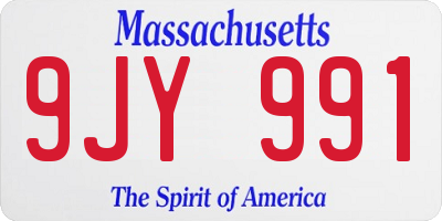 MA license plate 9JY991