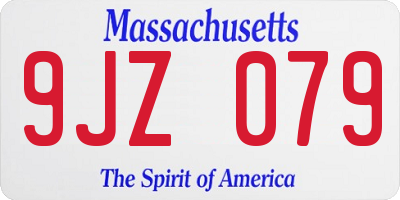 MA license plate 9JZ079