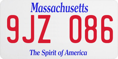 MA license plate 9JZ086