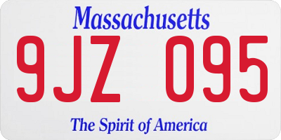 MA license plate 9JZ095