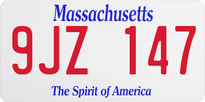 MA license plate 9JZ147