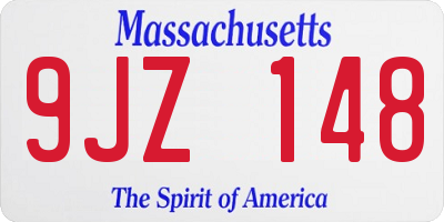 MA license plate 9JZ148
