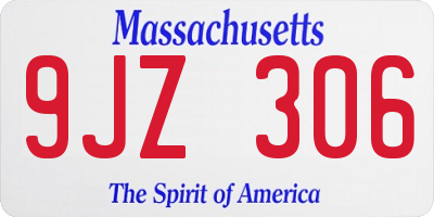 MA license plate 9JZ306