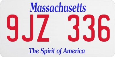 MA license plate 9JZ336