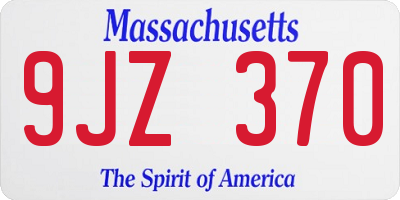 MA license plate 9JZ370