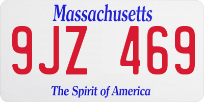 MA license plate 9JZ469