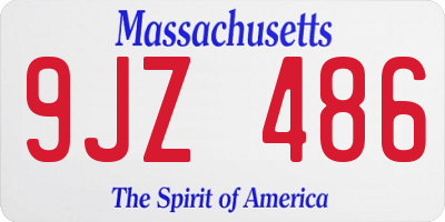 MA license plate 9JZ486