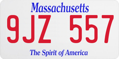 MA license plate 9JZ557