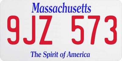 MA license plate 9JZ573