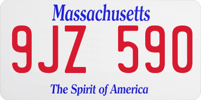 MA license plate 9JZ590