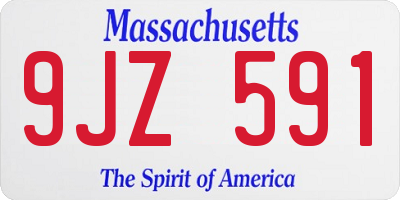 MA license plate 9JZ591