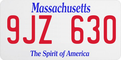 MA license plate 9JZ630
