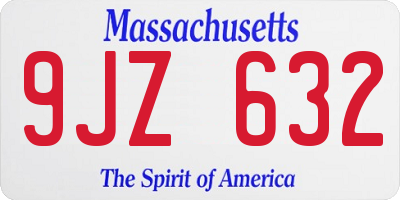 MA license plate 9JZ632