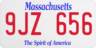 MA license plate 9JZ656