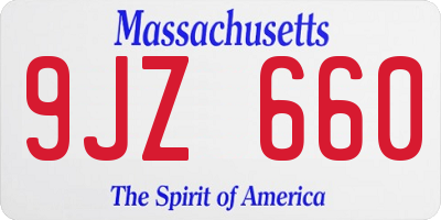 MA license plate 9JZ660
