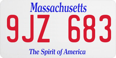 MA license plate 9JZ683