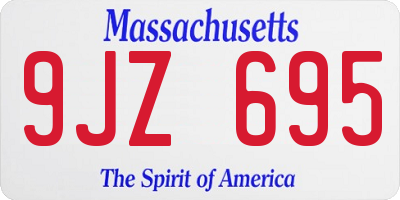MA license plate 9JZ695
