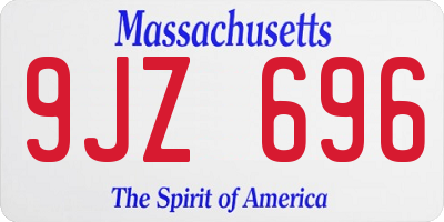 MA license plate 9JZ696