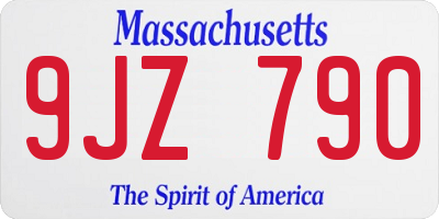 MA license plate 9JZ790
