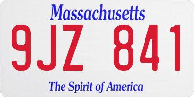 MA license plate 9JZ841