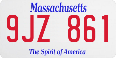 MA license plate 9JZ861