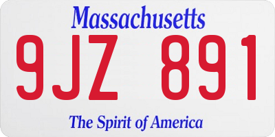 MA license plate 9JZ891