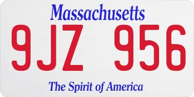 MA license plate 9JZ956