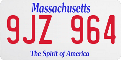 MA license plate 9JZ964