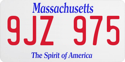 MA license plate 9JZ975