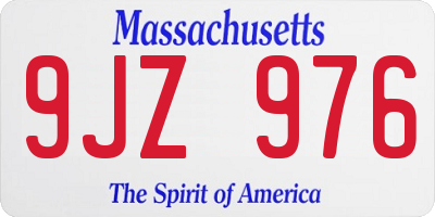 MA license plate 9JZ976
