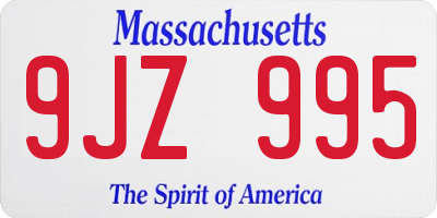 MA license plate 9JZ995