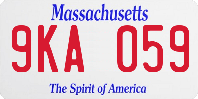 MA license plate 9KA059