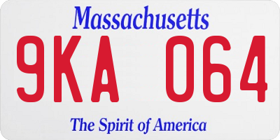MA license plate 9KA064