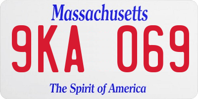 MA license plate 9KA069