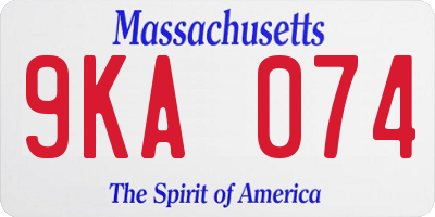 MA license plate 9KA074