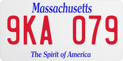 MA license plate 9KA079