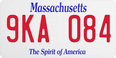 MA license plate 9KA084