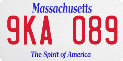 MA license plate 9KA089