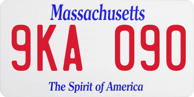 MA license plate 9KA090