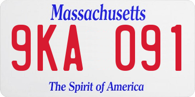 MA license plate 9KA091